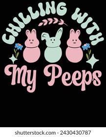 Chilling with my bunnies T-Shirt Design