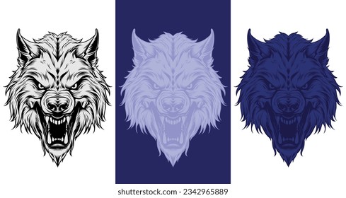 A chilling silhouette of a werewolf's head, capturing the essence of this mythical creature, blending human and wolf characteristics, with a hauntingly captivating and mysterious presence