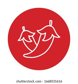 Chiliblöcke im Stil der Ikone Design, Gemüse-Bio-Lebensmittel gesund frische Natur und Markt Thema Vektorillustration Illustration