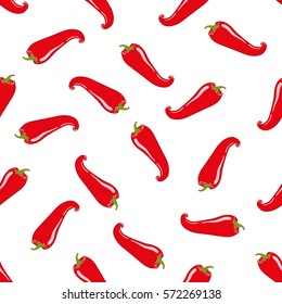 chilli.Vector seamless pattern. Endless texture can be used for wallpaper,printing on fabric, paper, scrapbooking.