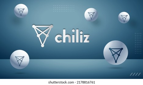 Chilliz (CHZ) cryptocurrency background. Block chain based fintech virtual money concept crypto logo vector illustration template.