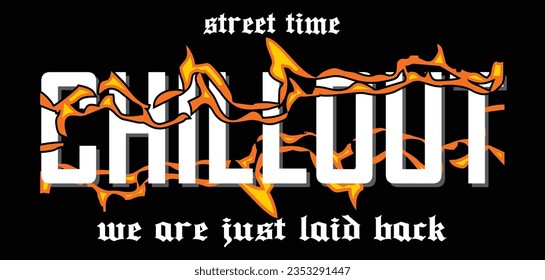 chillout street time fire illustration vector.