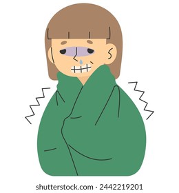 Chills 6 cute on a white background, vector illustration.
