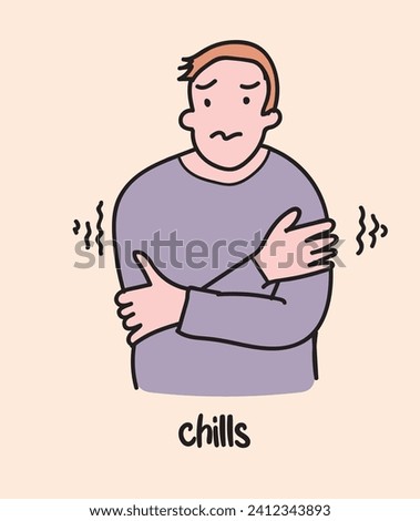 Chills illness hand drawing vector illustration