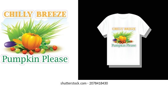 Chilly Breeze Pumpkin Please t shirt design