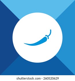 Chilly Icon on Blue Background. Eps-10.
