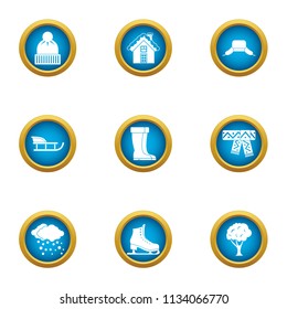 Chilly icons set. Flat set of 9 chilly vector icons for web isolated on white background