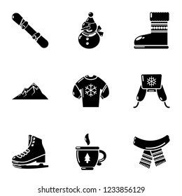 Chilly icons set. Simple set of 9 chilly vector icons for web isolated on white background