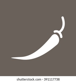 Chilly Pepper Icon on Dark Gray Color. Eps-10.