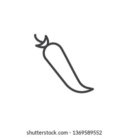 Chilly Pepper line icon. Cayenne pepper linear style sign for mobile concept and web design. Hot Pepper outline vector icon. Symbol, logo illustration. Pixel perfect vector graphics