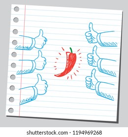 Chilly pepper and thumbs up!