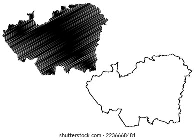 Chilpancingo de los Bravo municipality (Free and Sovereign State of Guerrero, Mexico, United Mexican States) map vector illustration, scribble sketch map