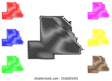 Chilton County, Alabama (Counties in Alabama, United States of America,USA, U.S., US) map vector illustration, scribble sketch Chilton map