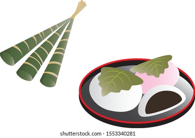 Chimaki and Kashiwamochi (they are dumpling, Japanese sweets)