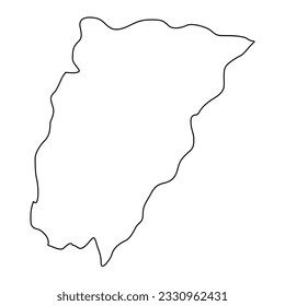 Mapa del departamento de Chimaltenango, división administrativa del país de Guatemala. Ilustración vectorial.
