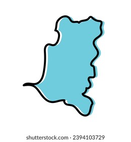 Chimborazo state map in blue color vector.