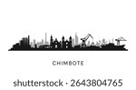 Chimbote with Peru Skyline silhouette Cityscape.