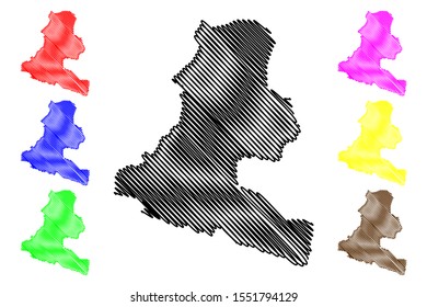 Chimbu Province (Independent State of Papua New Guinea, PNG, Provinces of Papua New Guinea) map vector illustration, scribble sketch Simbu map