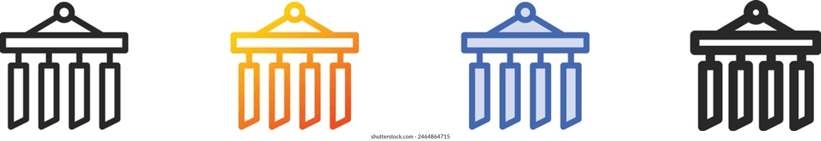 chime icon.Thin Linear, Gradient, Blue Stroke and bold Style Design Isolated On White Background