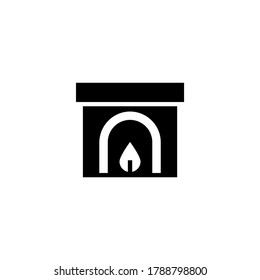 Chimeney icon in black flat glyph, filled style isolated on white background