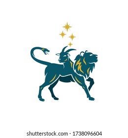 Chimera mythology logo vector illustration