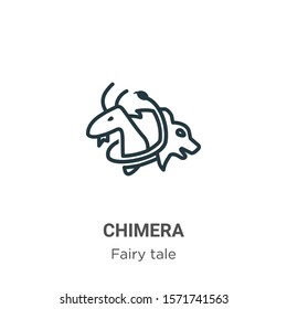 Chimera outline vector icon. Thin line black chimera icon, flat vector simple element illustration from editable fairy tale concept isolated on white background