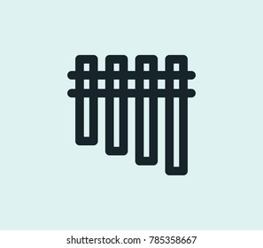 Chimes icon line isolated on clean background. Xylophone concept drawing icon line in modern style. Vector illustration for your web site mobile logo app UI design.