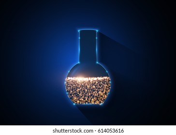 Chimical flask, laboratory equipment. Vector illustration
