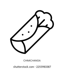 chimichanga icon. Line Art Style Design Isolated On White Background svg