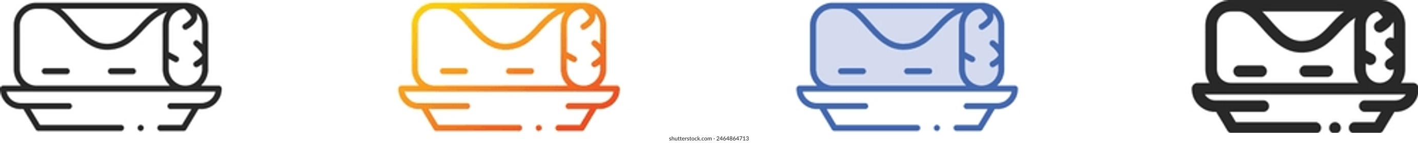 chimichanga icon.Thin Linear, Gradient, Blue Stroke and bold Style Design Isolated On White Background