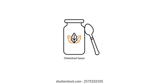 Chimichurri Sauce Vector Icon for Argentinian Recipes