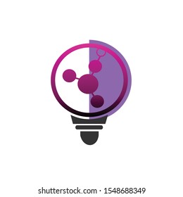 Chimistry Light Bulb Logo. Vector Illustration