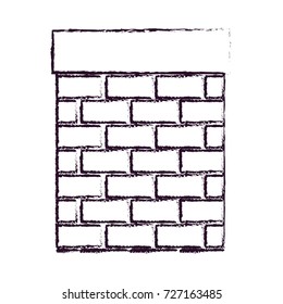 chimney in brick material blurred silhouette on white background vector illustration