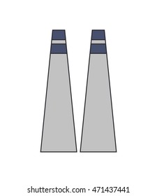 chimney building plant factory industry icon. Flat and Isolated design. Vector illustration