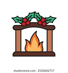 Chimney christmas icon vector basic design simple and modern concept graphic