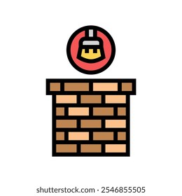 chimney cleaning home maintenance color icon vector. chimney cleaning home maintenance sign. isolated symbol illustration