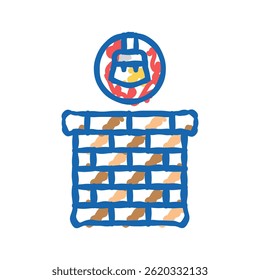 chimney cleaning home maintenance doodle icon sketch vector. chimney cleaning home maintenance sign. isolated symbol illustration