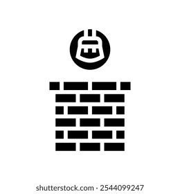chimney cleaning home maintenance glyph icon vector. chimney cleaning home maintenance sign. isolated symbol illustration