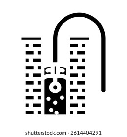 chimney cleaning home maintenance glyph icon vector. chimney cleaning home maintenance sign. isolated symbol illustration