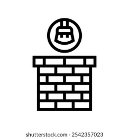 chimney cleaning home maintenance line icon vector. chimney cleaning home maintenance sign. isolated contour symbol black illustration