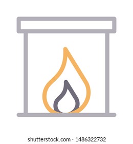 chimney colour line vector icon