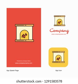 Chimney Company Logo App Icon and Splash Page Design. Creative Business App Design Elements