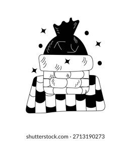 Icono de doodle de chimenea con fondo blanco Vector Ilustración de stock