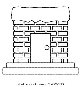 Chimney with door and stairs