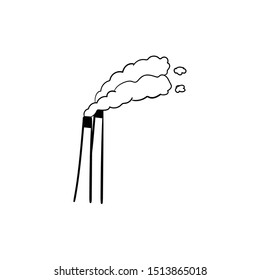 chimney Factory doodle icon vector hand drawing 