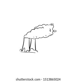 chimney Factory doodle icon vector hand drawing 