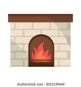 chimney with fire decoration isolated