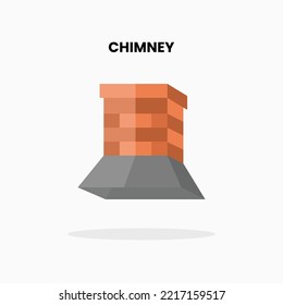 Chimney flat icon. Vector illustration on white background. Can used for digital product, presentation, UI and many more.