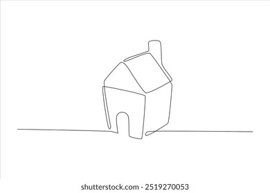 Schornsteinhaus durchgehende Linie, Vektorgrafik	

