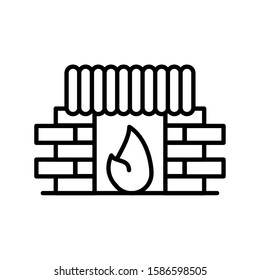 chimney house with flame icon vector illustration design
